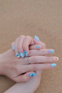 Aesthetic Ocean Blue Nails