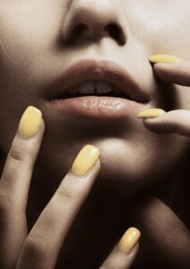 Glossy Yellow Nails