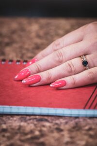 Red French Tip Nail Design