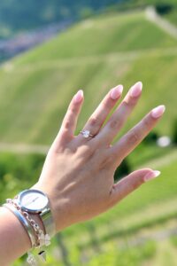 White Chrome Almond Nails