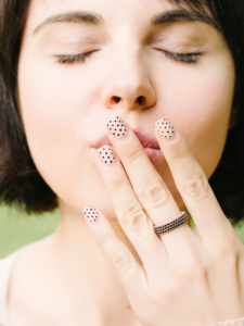 Nude Minimal Polka Dot Nails