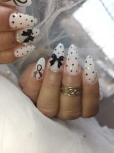 Black and White Polka Dot Nails