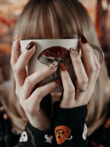 Brown Polka Dot Nails