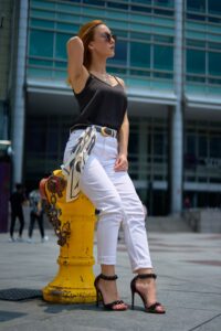 Silk Scarf As Waist Accent