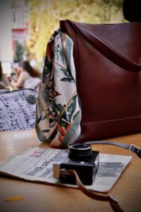 Silk Scarf with Handbags
