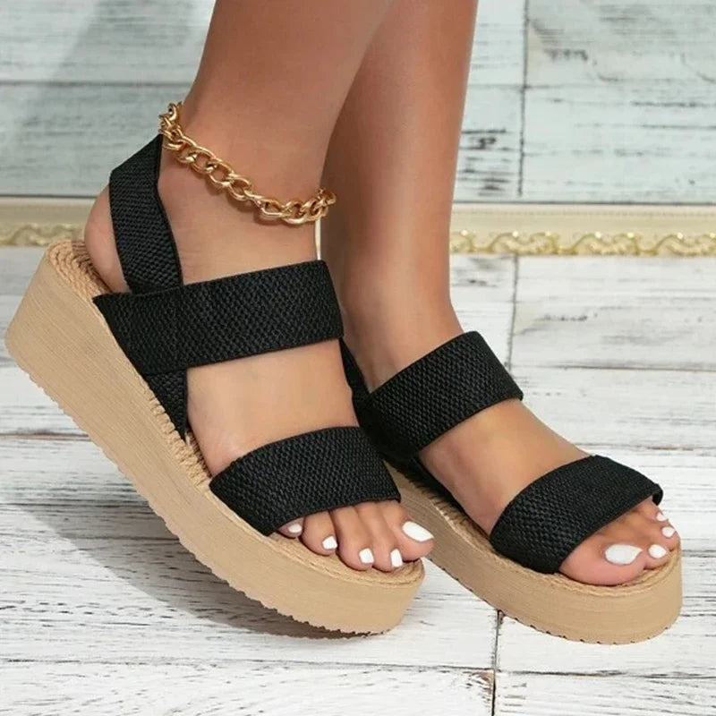 The LuxeMuse* New Minimalist Slingback Wedge Sandals