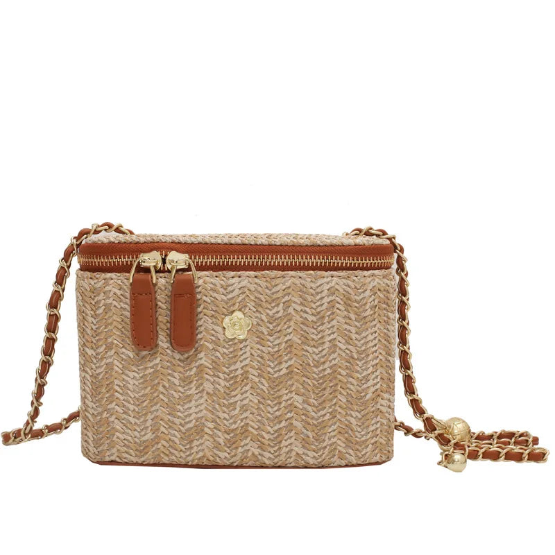 The LuxeMuse* Mini Straw Bucket Crossbody